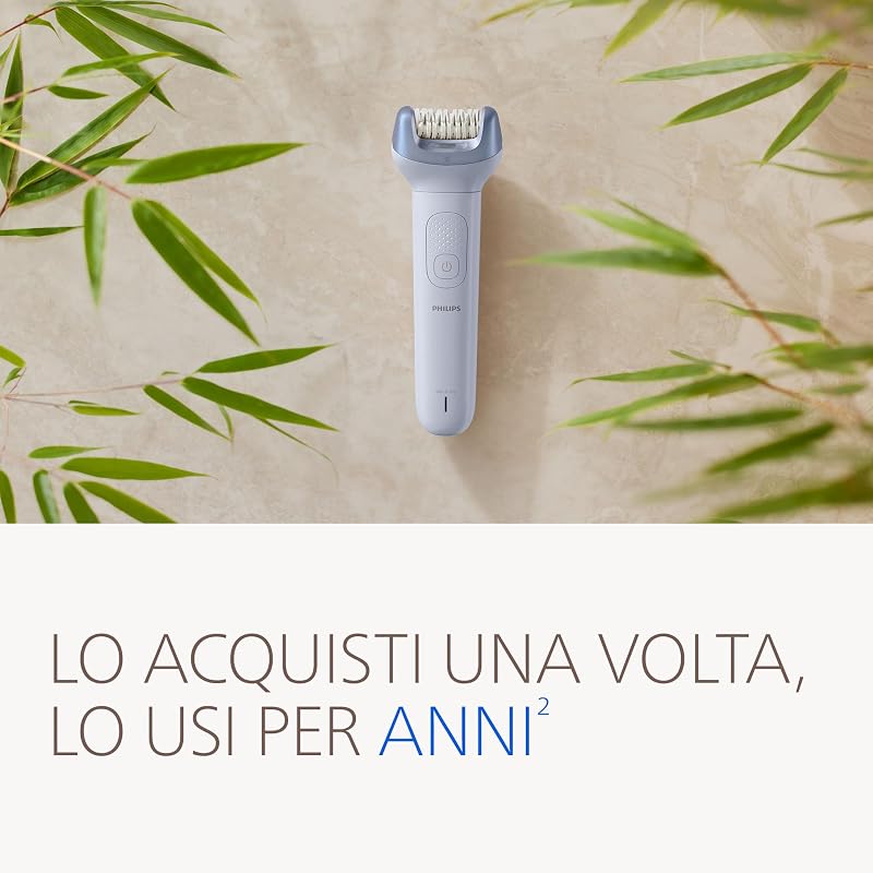Epilatore Serie 8000 - Epilatore elettrico Wet & Dry senza fili, per gambe e corpo, con ProGuide, 5 accessori, autonomia di 60 minuti, modello BRE709/00