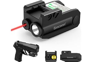 Gmconn Pistol Green Red Laser Light Combot, 350 lm Gun Flashlight with Strobe Mode Green Red Laser for Handgun,Compact Rail Mount Tactical Flashlight, USB Rechargeable Weapon for Pistols (Red Laser)