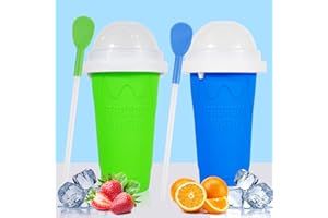 cdbz Slushy Cup Slushie Cups,Slushie Machine Slushy Maker Cup,Slushie Cup Maker Squeeze Slushy Machines,Frozen Magic Slushy Cup 2 Pack, Ice Cream Maker Cool Stuff for Juices and Drinks(Blue+Green)