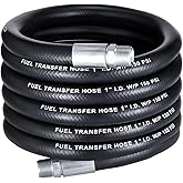 EVIL ENERGY 1" Fuel Transfer Hose 20FT Farm Fuel Hose for Diesel Gasoline | 800PSI Working Pressure, 4000PSI Burst Pressure, 3-Layer Robust Structure, Support Multiple Liquids, Widely Used