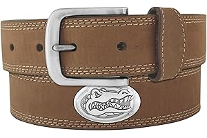 ZEP-PRO NCAA Florida Gators Light Crazy Horse Leather Concho Belt