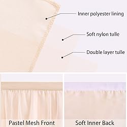QueenDream Tulle Table Skirt for Rectangle 2 Layer