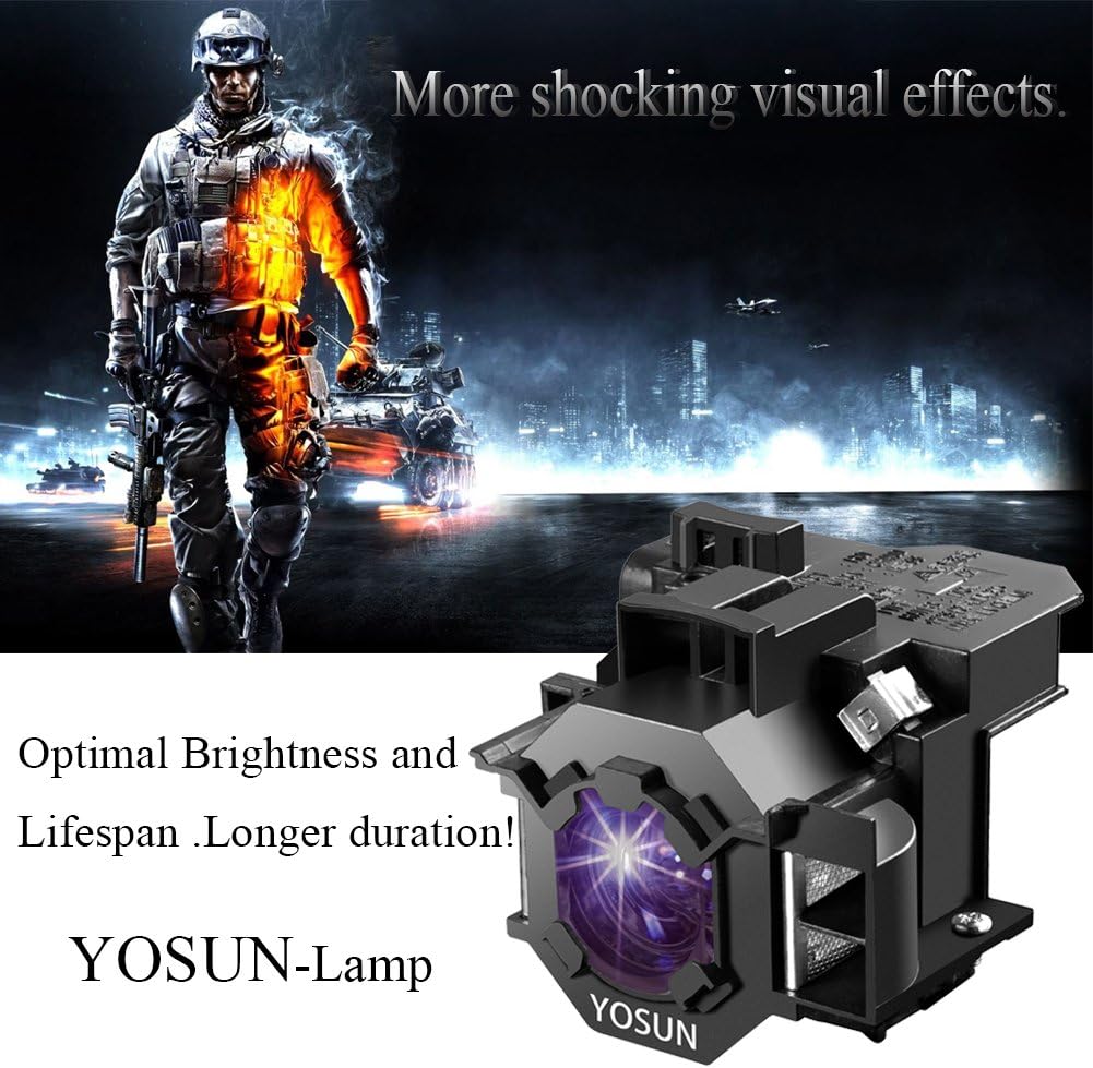 YOSUN V13H010L42 Projector Bulb for Epson ELPLP42 PowerLite Home Cinema 83+ 83C 410W 400W 822P 822+ EB-400WE EMP-400WE 410W 822H 83H EX90 emp-280 Replacement Projector Lamp Bulb: Home Audio & Theater