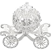 Silver Rhinestone Jewelry Box: Crystal Pumpkin Carriage Trinket Boxes Silver jewelry box Decorative Jewelry Display Ring Holder Jewellery Box for Wedding Christmas Decor