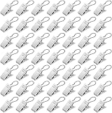 YIXISI 50 PCS Stainless Steel Curtain Clips with Hooks 5mm Opening Silver view 1