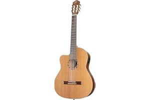 Ortega Guitars 6 String Family Series Pro Solid Top Acoustic-Electric Nylon Classical Guitar w/Bag, Left-Handed (RCE131L)