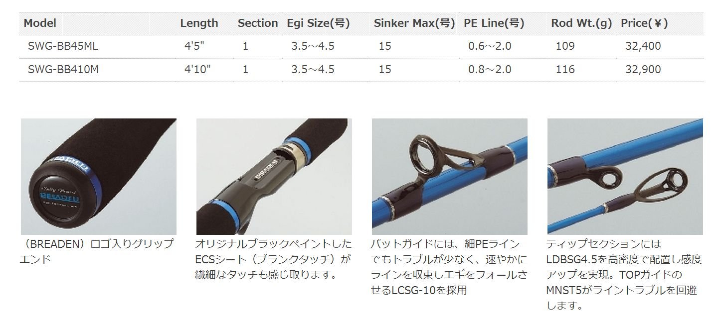 Swg 45ml Division ブリーデン Breaden Squidwickedgame B002suozii ロッド エギングロッド 限定価格セール
