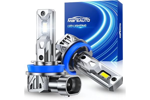 Marsauto H11 H9 H8 H16 LED Headlight Bulbs, 40000LM Super Bright H11 Headlight Bulb, 6500K Cool White Halogen Replacement, 3