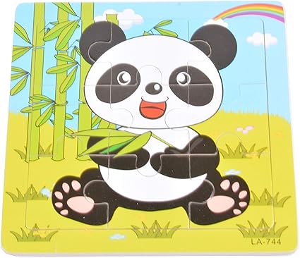 Tiny Souls Wooden Puzzle Panda, Rainbow