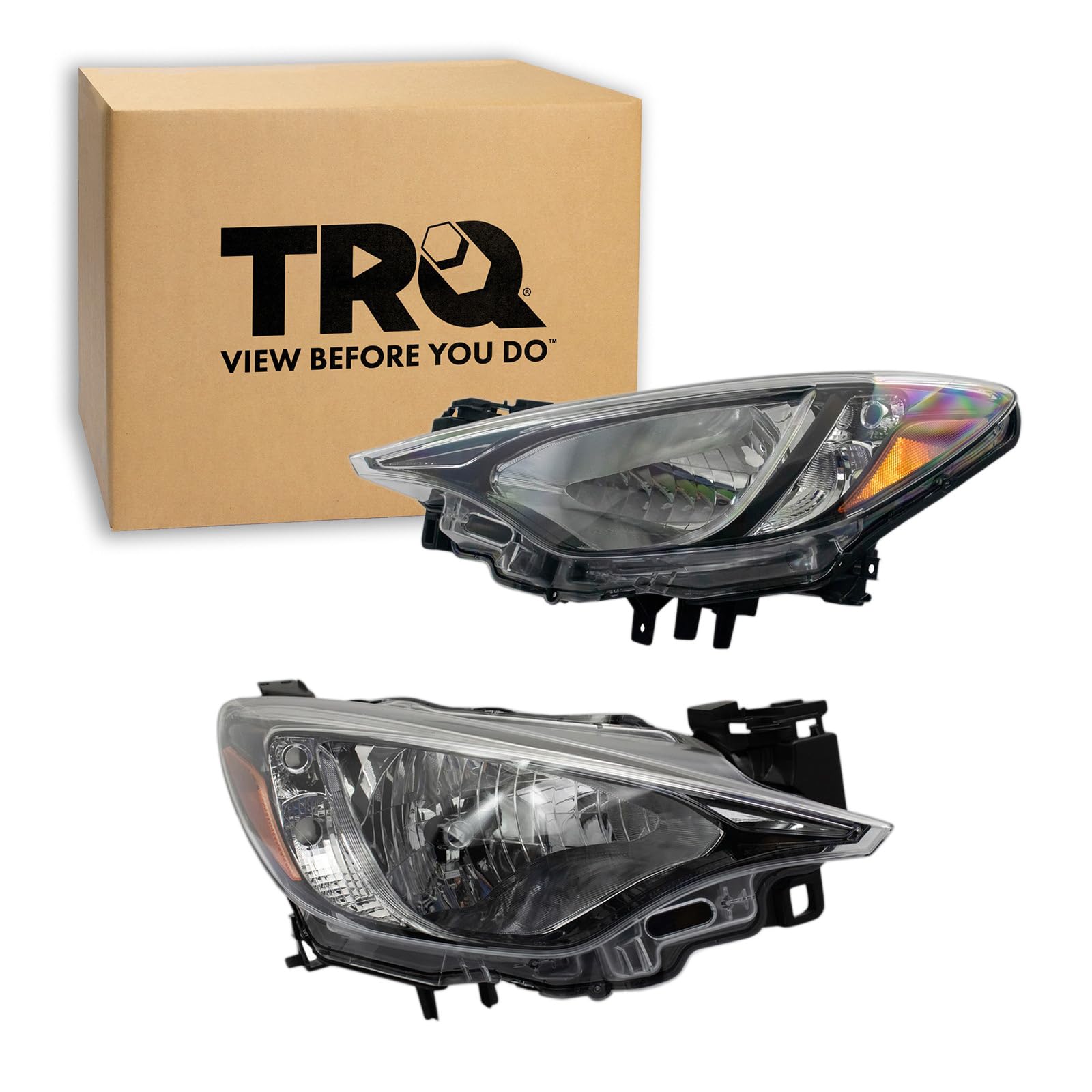 TRQ 2 Piece Headlight Assembly Set Driver