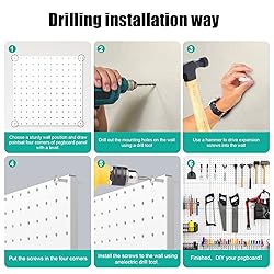 Hogurity Peg Board, 4 Pack Metal Pegboard Panels