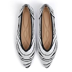 TINGRISE Women's Flats Shoes Pointed Toe Knit