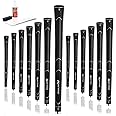 Karma Super Lite Golf Grips & Grip Kits, Swing the Golf Club Faster by Reducing Overall Weight, Increase Swing Weight and Head Feel, Standard, Midsize, Oversize, Black Light Weight Rubber Grips