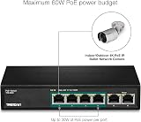 TRENDnet TPE-S50 6-Port Fast Ethernet PoE+ Switch 60W 4 PoE Ports Metal Fanless view 7