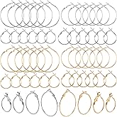 96pcs Hoop Earring Findings - 20mm 30mm 40mm 50mm Round Loops For Jewelry Making