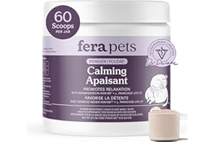 Fera Pet Organics Calming Supplement for Dogs & Cats - Vet Created - GABA & Ashwagandha Supplements Help Cat & Dog Anxiety, S