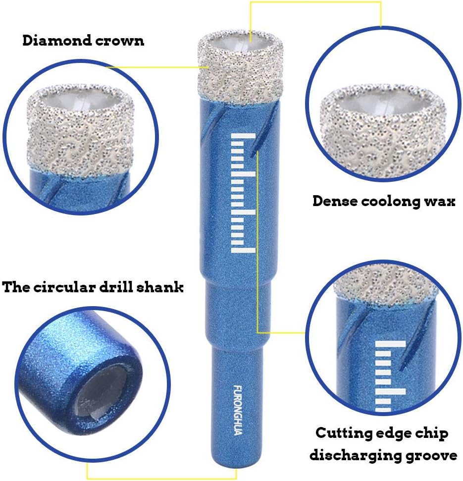 Dry Diamond Drill Bit 16mm Diamond Tipped Drill Bits for Porcelain Tiles Glass with Wax Core All-Purpose Drilling - Image 5