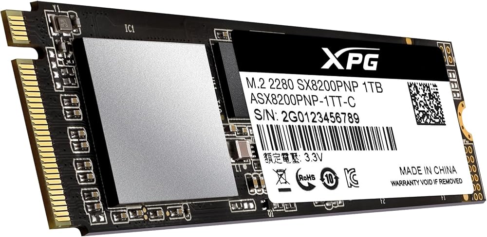 XPG SX8200 Pro 1TB M.2 NVMe PCIe Gen3x4 Gaming SSD Black