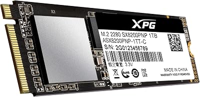 XPG SX8200 Pro 1TB M.2 NVMe PCIe Gen3x4 Gaming SSD Black