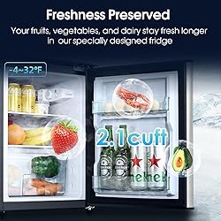 Anypro 3.2 Cu.Ft Double Door Fridge with Freezer, 2