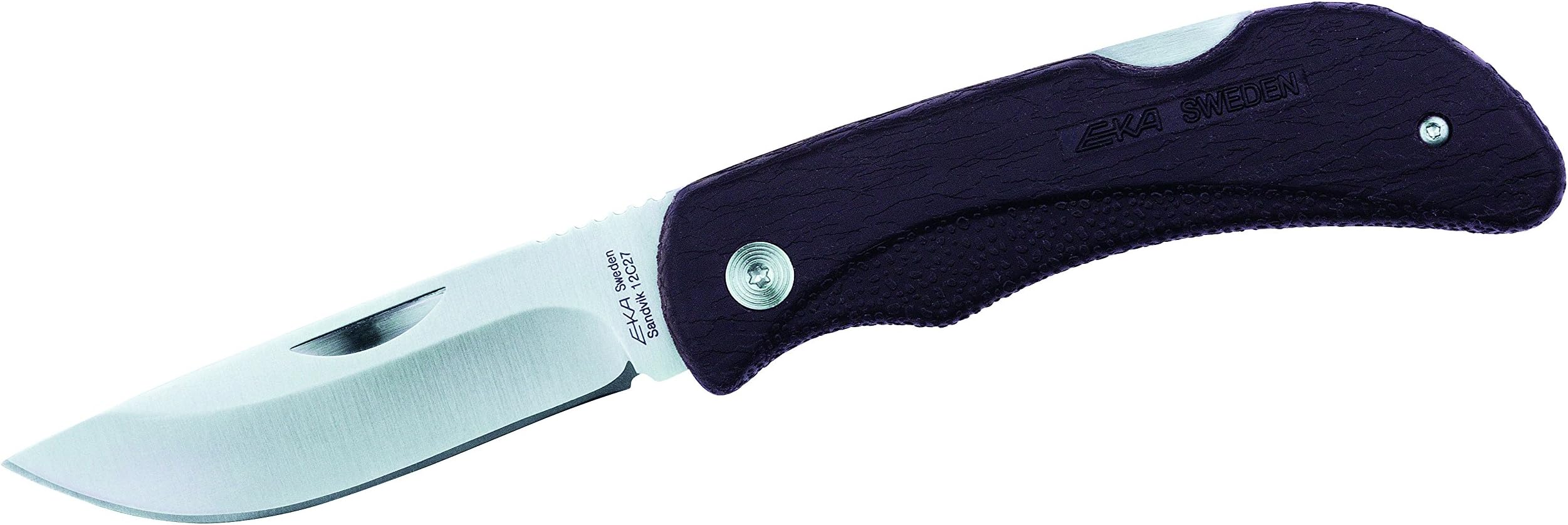 EKA Swede 8 Proflex Handle Drop Point Blade, 3.54-Inch, Black