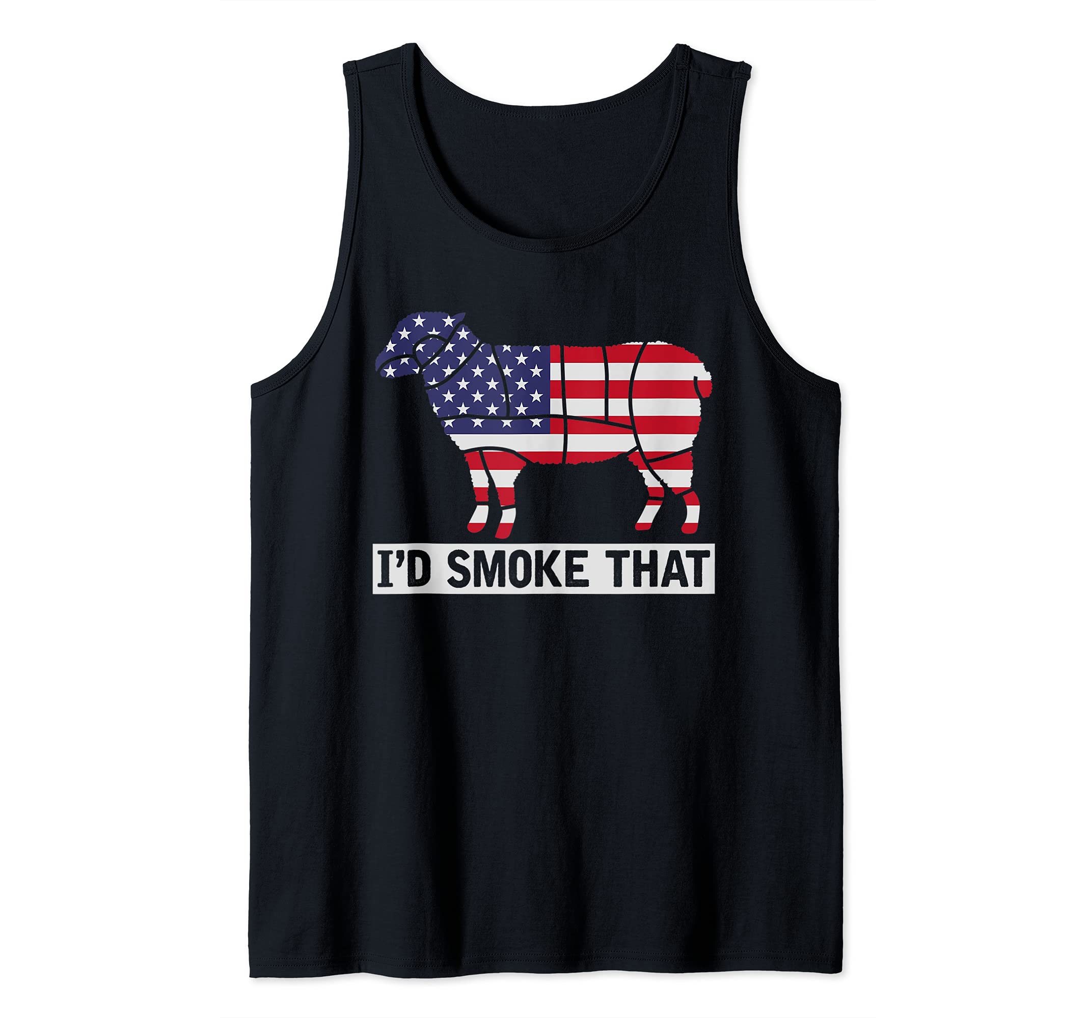 Funny BBQ Grilled Meat Lover USA Flag Id Smoke That Barbecue Tank Top