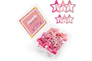 JASVERLIN 36 Pcs Star Snap Hair Clips, Y2k Colorful Cute Barrettes for Women Girls, Thick Fine Non-Slip Hairclips Accessories