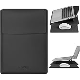 HoYiXi 13.3'' /13.6'' Laptop Sleeve Case PU Leather with Stand Compatible with MacBook Pro 14/MacBook Air 13(M1 M2)/ASUS Vivobook 14/Dell XPS 13/ASUS Matebook,13-14'' Laptop Bag,Black