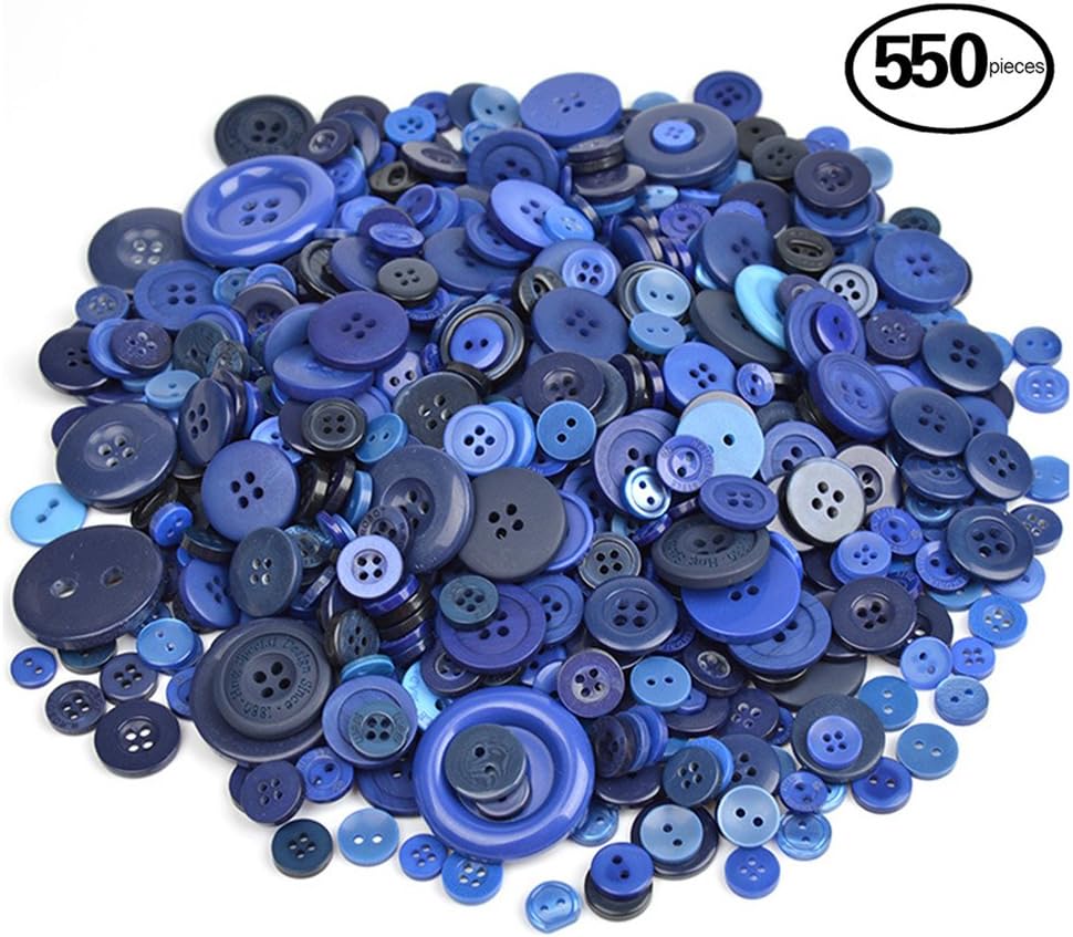 Heidi Craft Dark Blue Buttons,Blue Bulk Buttons, Blue Buttons,Mixed Bag of Blue Buttons，Dark Navy Blue Button,Small Craft Buttons, Card Making, Sewing Buttons, Crafts, Scrapbook Embellishments.