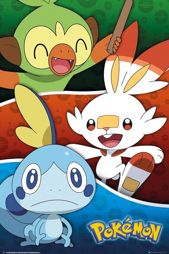 Amazon Com Pokemon Tv Show Gaming Poster Galar Starters Amazon Com Pokemon Tv Show Gaming Poster Galar Starters