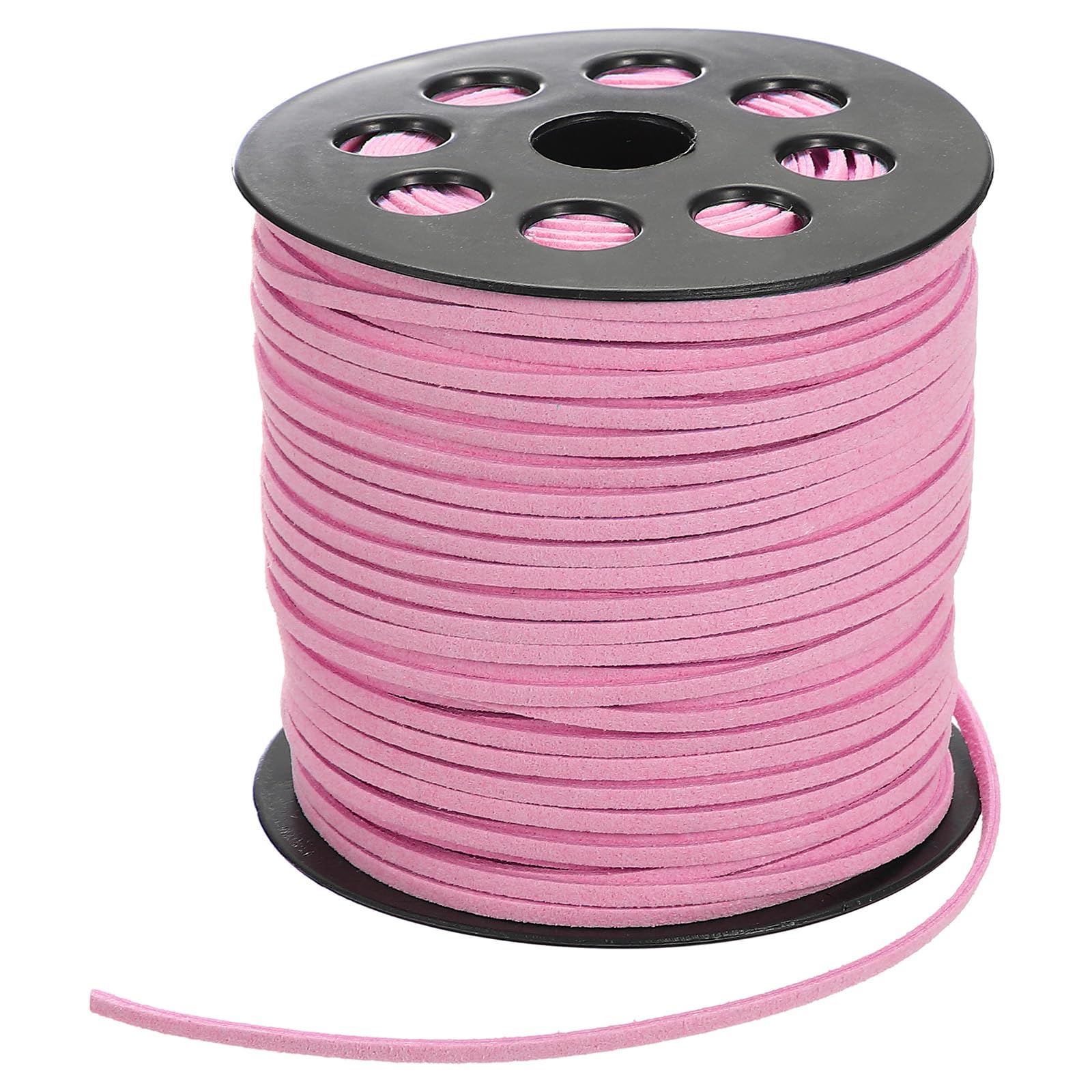 PATIKIL 100 Yards x 2.6mm Faux Suede Leather Cord, Leather Lace String for Bracelet Necklace Beading Making DIY Crafts, Rouge Pink