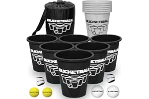 BucketBall | Team Color Edition | 12 Color Options | The Original Giant Pong Game | Great for Camping, Beach, Yard, Lawn, Outdoor, Family, Adult, Tailgate, Events and more