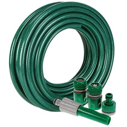 My Garden Path 15 Metre Reinforce PVC Garden Hose with Spray Nozzle Set