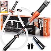 Portable Cordless Fuel Transfer Pump Battery Powered with Gloves | 2.8 GPM Flow, 47" Hose，Multi-Use Barrel Hand Fuel Pump for Cars, RVs, Generators &amp; Lawn Mowers(LO）