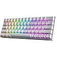 HK GAMING GK61 SE 60% | Mechanical Gaming Keyboard | 61 Keys Multi Color RGB LED Backlit for PC/Mac Gamer | US Layout (White, Mechanical Speed Silver)
