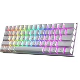HK GAMING GK61 60% v3 | Hotswap Mechanical Gaming Keyboard | 61 Keys Multi Color RGB LED Backlit for PC/Mac Gamer | US Layout (White, Gateron Optical Red)