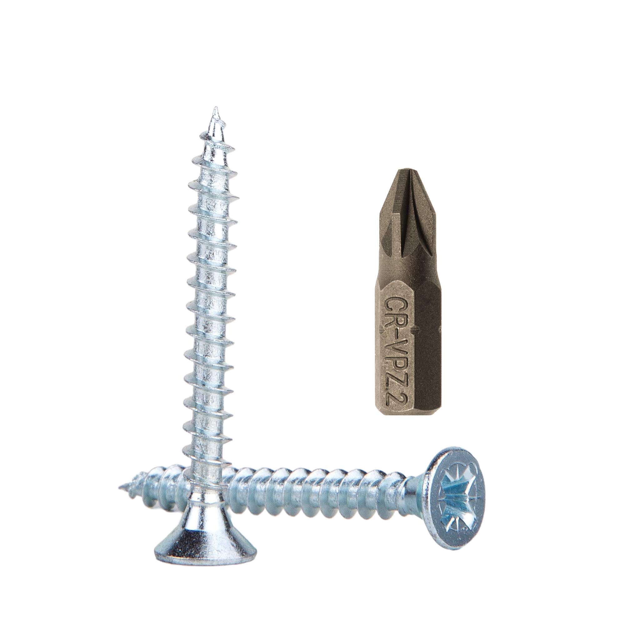 (Pack of 900 pcs) Zinc Plated Steel Wood Screws 4.0 x 35 mm, Pozi-drive Head Screws, Fasteners, Countersunk, Chipboard Screws (900)