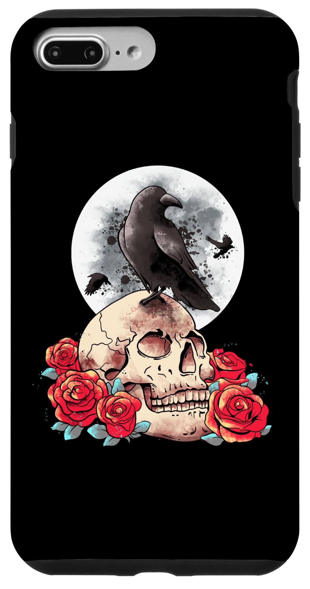 iPhone 7 Plus/8 Plus Goths Occult Moon Rose Witchcraft Full Moon Gothic Raven Case