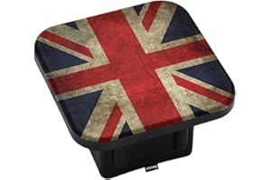 Swono Towing Hitch Cover UK Flag, Vintage United Kingdom British Flag Trailer Hitch Tube Cover Plug Cap Universal Fit 2 Inch 