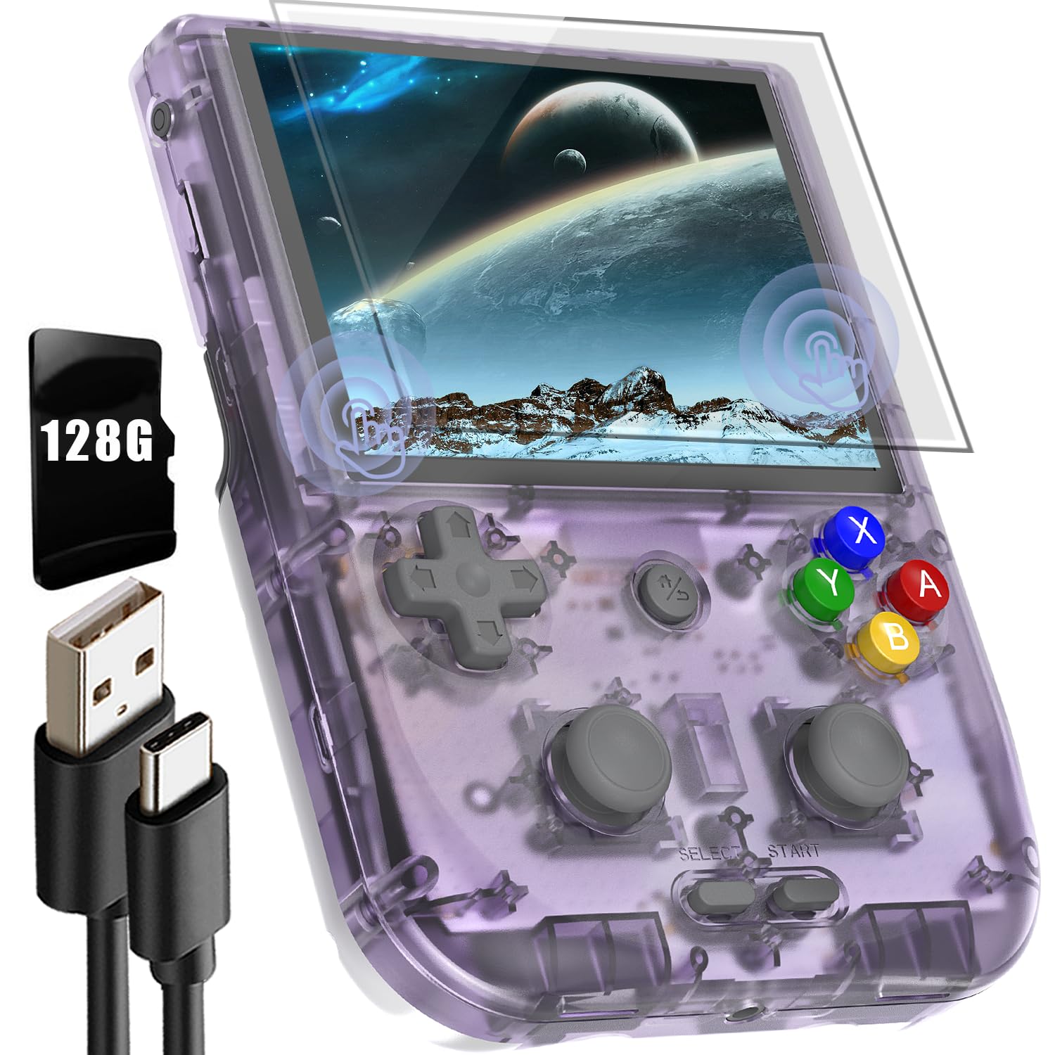 RG405V Retro Handheld Game, Android 12 Built-in 128G TF Card 3172 Games,4 inch IPS Touch Screen with Game Front-end,RG405V Supports 5G WiFi Bluetooth 5.0 more than 20 formats of games