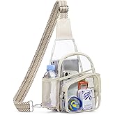 QOECI Clear Bag for Stadium Events, Clear Crossbody Bag For Women Men, Transparent Purses, See Through Large Sling Backpack