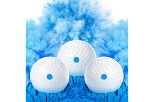 THIODOON 3 Pack Exploding Balls for Golf Party Gender Reveal Prank Funny Joke for Golfers - 3 Piece Set (3 White/Blue & Pink & White)