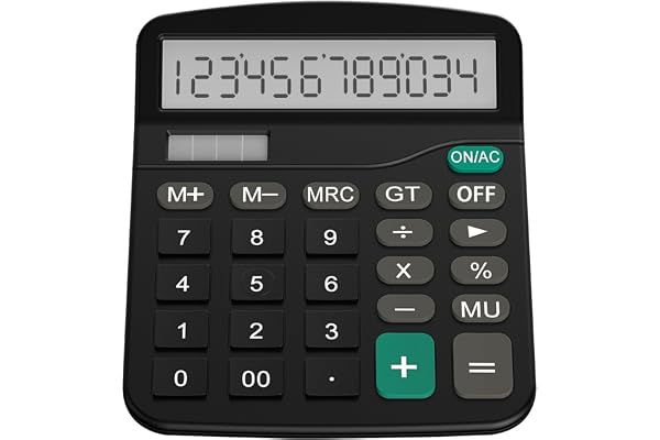 Helect Calculator, Standard Function Desktop Calculator (Black)