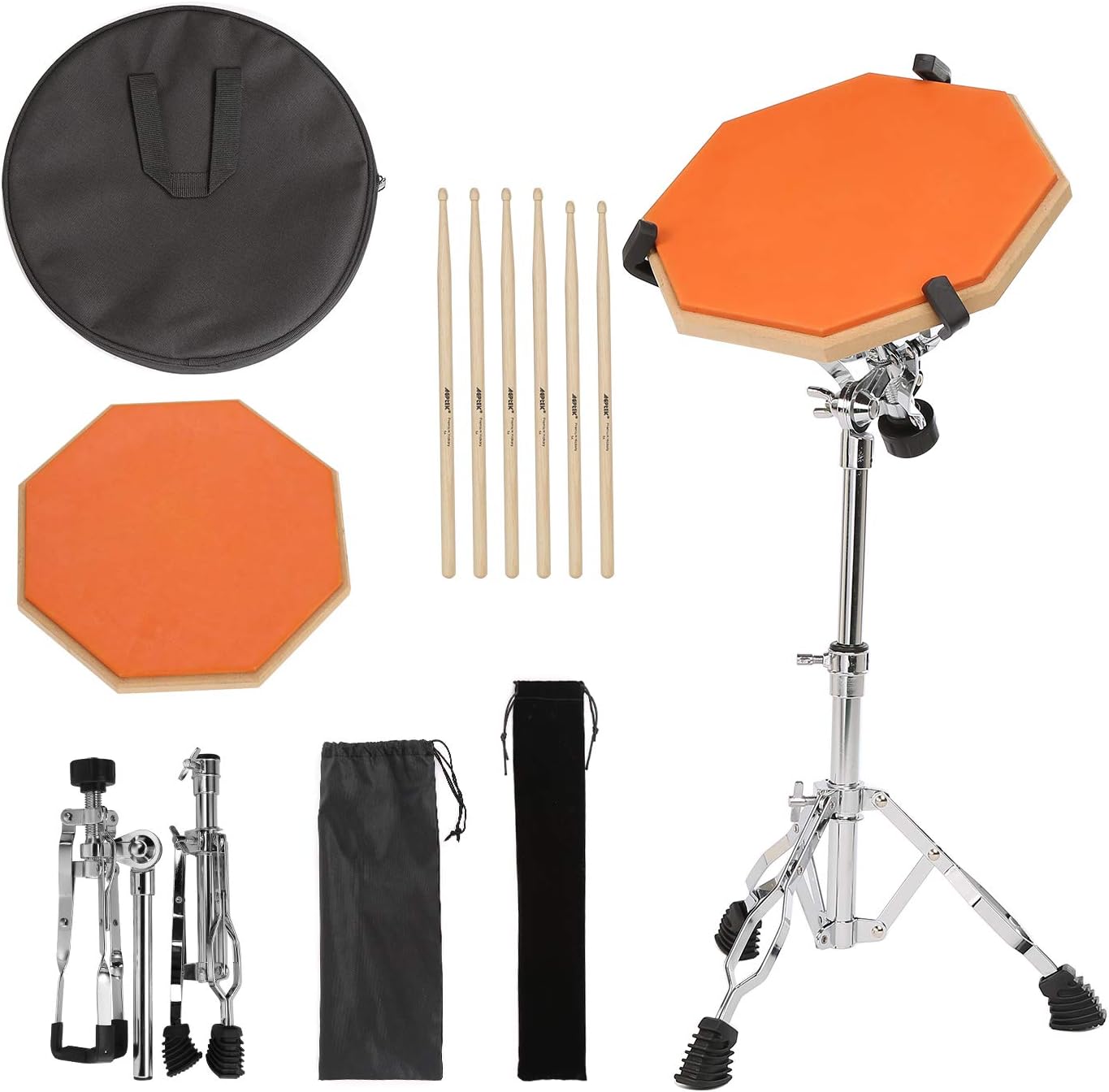 Drum Pad, AGPtEK Trommel Pad mit 3 Paar Drumsticks und verstellbarem