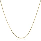 Kooljewelry 14k Yellow Gold 0.8 mm Diamond-cut Cable Chain Necklace