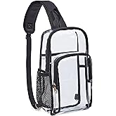 Edraco Clear Sling Bag for Concert & Stadium Approved, Shoulder Backpack for Men & Women - Holds Phone, Wallet, Keys, Power Bank