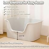 Vealind Cat Litter Tray High Sides Low Entry 45L x 36W x 22.5H cm view 3