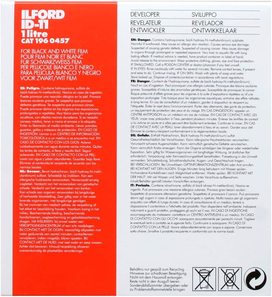 Ilford Id 11 Fine Grain Developer For Black White Film Powder To Make 1 Liter