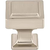 Top Knobs TK701BSN Transcend Collection 1-1/8" Ascendra Square Knob, Brushed Satin Nickel