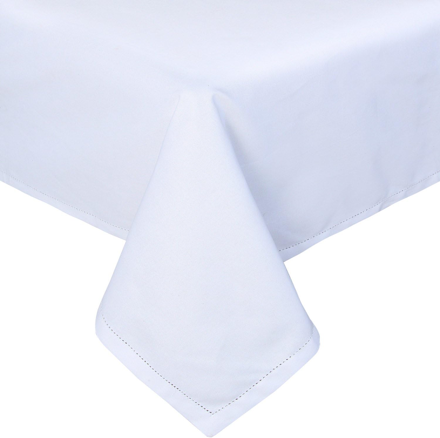 Homescapes White Cotton Tablecloth 4 Seater Square 137 x 137 cm (54 x